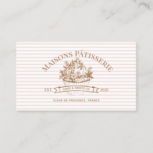 Elegant Luxury Cupcake Bakery Cake Designer Photo 名刺 (正面)