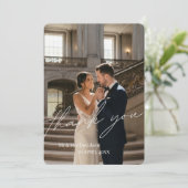 Elegant Luxury Full Photo Wedding Thank You Card 招待状 (スタンド正面)