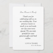 Elegant Luxury Full Photo Wedding Thank You Card 招待状 (裏面)