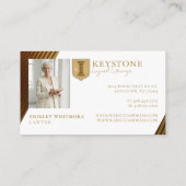 Elegant Luxury Gold Attorney Law Firm Logo Photo 名刺 (裏面)