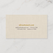 Elegant Luxury Gold Beige Linen Texture Minimalist 名刺 (裏面)