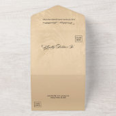 Elegant Luxury Gold Marbled Wedding オールインワン招待状 (外側)