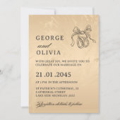 Elegant Luxury Gold Marbled Wedding 招待状 (正面)