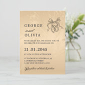 Elegant Luxury Gold Marbled Wedding 招待状 (スタンド正面)