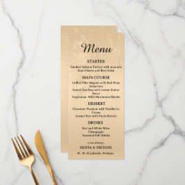 Elegant Luxury Gold Marbled Wedding Menu メニュー