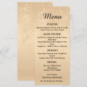 Elegant Luxury Gold Marbled Wedding Menu メニュー (正面/裏面)