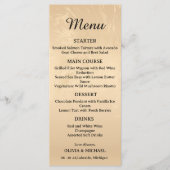 Elegant Luxury Gold Marbled Wedding Menu メニュー (正面)