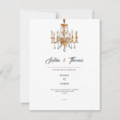 Elegant luxury golden classy wedding invitation 招待状 (正面)