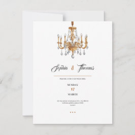 Elegant luxury golden classy wedding invitation 招待状