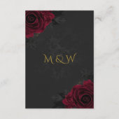 Elegant Luxury Goth Glam Wedding エンクロージャーカード (裏面)