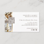 Elegant Luxury Home Baker Floral Crest Monogram  名刺 (裏面)