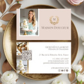 Elegant Luxury Home Baker Floral Crest Monogram  名刺