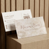 Elegant Luxury Modern Professional Floral QR Code 名刺