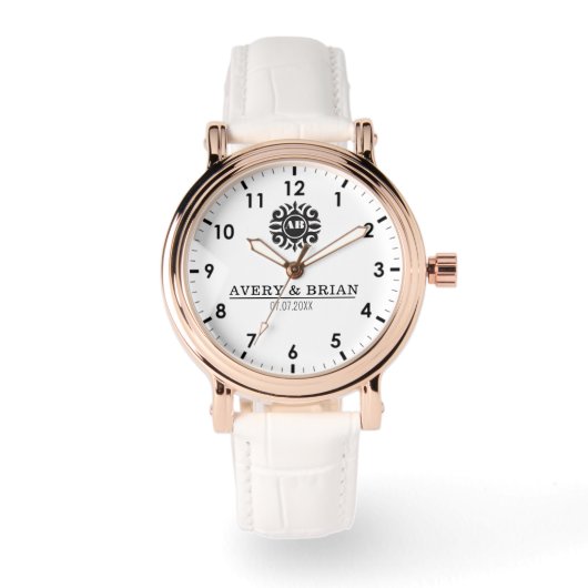 Elegant Luxury  monogram initials names 腕時計 (正面)