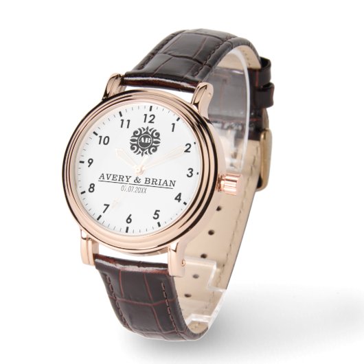 Elegant Luxury  monogram initials names 腕時計 (傾斜)