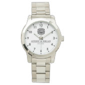 Elegant Luxury  Monogram Letters Couple's Names 腕時計 (正面)