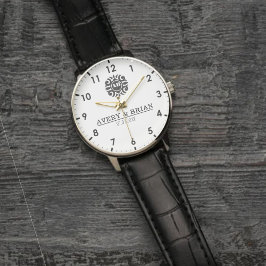 Elegant Luxury  Monogram Letters Couple's Names 腕時計
