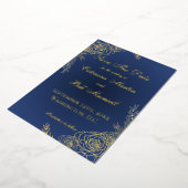 Elegant Luxury Navy and Gold Save the Date Card 箔招待状 (回転した状態)