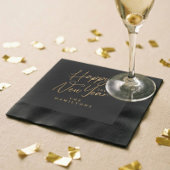 Elegant Luxury Personalized Happy New Year Script 箔ナプキン