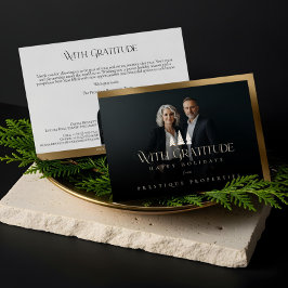 Elegant Luxury Real Estate Modern Gold Black Happy シーズンカード