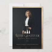 Elegant Luxury Real Estate Modern Gold Black Happy シーズンカード (正面)