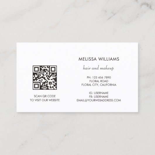 Elegant Luxury Rose Gold 3D Abstract | QR Code 名刺 (裏面)