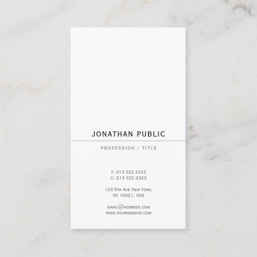 Elegant Luxury Signature UV Gloss Paper Vertical 名刺 (正面)