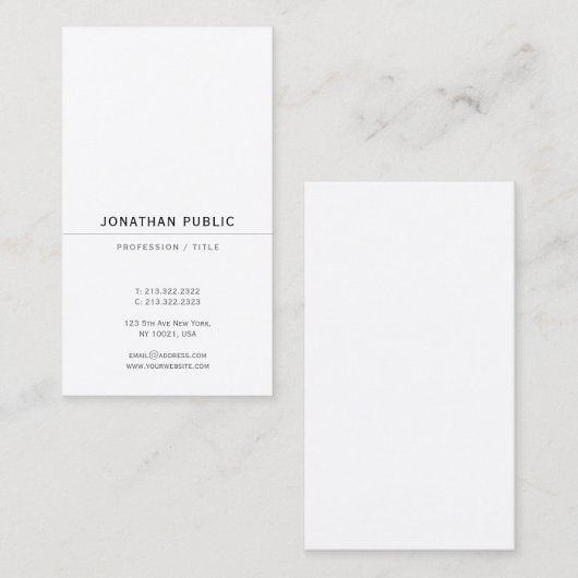 Elegant Luxury Signature UV Gloss Paper Vertical 名刺 (正面/裏面)