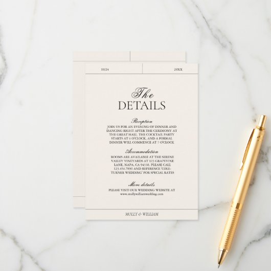 Elegant Luxury Vintage Classic Photo Wedding エンクロージャーカード (正面/裏面インサイチュ)