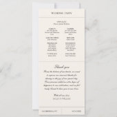 Elegant Luxury Vintage Classic Wedding Programme (裏面)