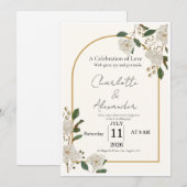 Elegant Luxury Wedding Invitation Template | エディタ 招待状 (正面/裏面)