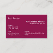 Elegant Magenta Beauty Cosmetics Esthetician 名刺 (正面)