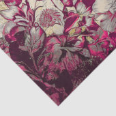 Elegant Magenta Floral Antique Decoupage Print 薄葉紙 (詳細)