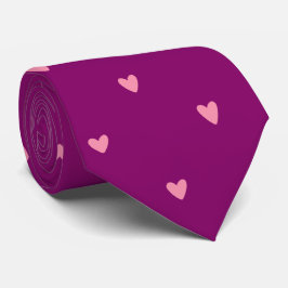 Elegant Magenta Heart Pattern Necktie for Weddings ネクタイ