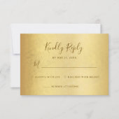 Elegant  Magenta Rose Floral Gold Bat Mitzvah 出欠カード (正面)