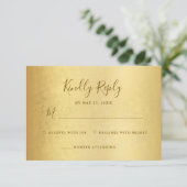 Elegant  Magenta Rose Floral Gold Bat Mitzvah 出欠カード (スタンド正面)