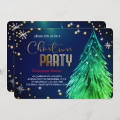 Elegant Magical Christmas Pines Festive 招待状 (正面/裏面)