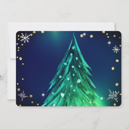 Elegant  Magical Christmas  Pines Festive 招待状 (裏面)
