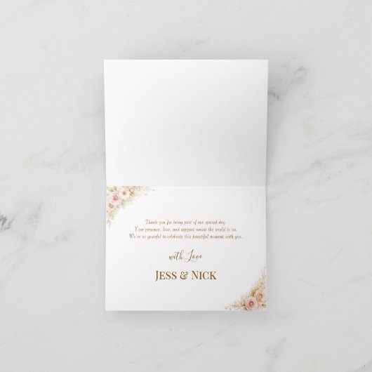 Elegant Magical Whimsical Wedding Thank You Card  サンキューカード (内部)