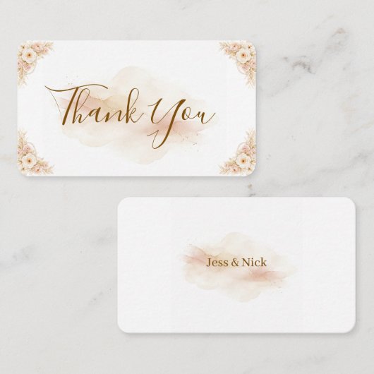Elegant Magical Whimsical Wedding Thank You Card 名刺 (正面/裏面)