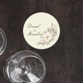 Elegant Magnolia Floral Wedding Coaster ラウンドペーパーコースター
