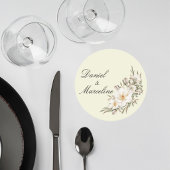 Elegant Magnolia Floral Wedding Coaster ラウンドペーパーコースター