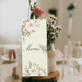 Elegant Magnolia Floral Wedding Menu Card メニュー