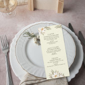 Elegant Magnolia Floral Wedding Menu Card メニュー