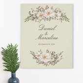Elegant Magnolia Floral Wedding Poster ポスター