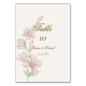 Elegant Magnolia Floral Wedding Table Number Card テーブルナンバー (正面)