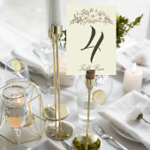 Elegant Magnolia Floral Wedding Table Number Card テーブルナンバー