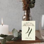 Elegant Magnolia Floral Wedding Table Number Card テーブルナンバー