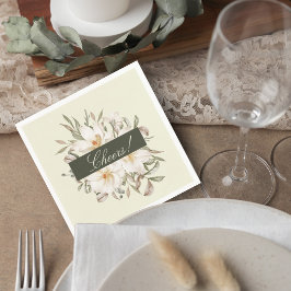 Elegant Magnolia Reception Napkins スタンダードカクテルナプキン