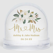 Elegant Magnolia Wedding Monogram Photo (裏面)